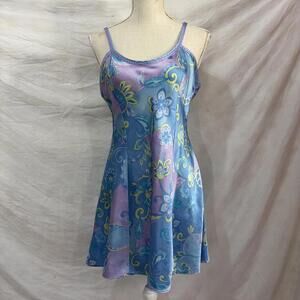 Y2K paisley floral satin chemise sz small